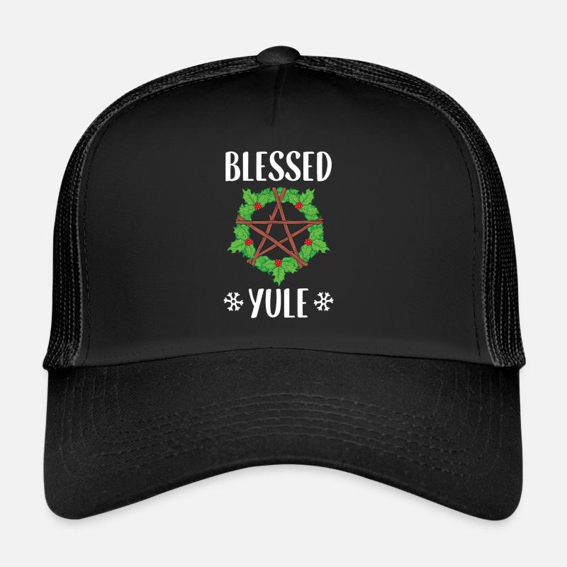 Conception du solstice d'hiver païen béni de Yule - Casquette trucker  - noir/noir