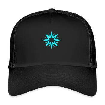 Turquoise Star | Blue - Trucker Cap - black/black - Front