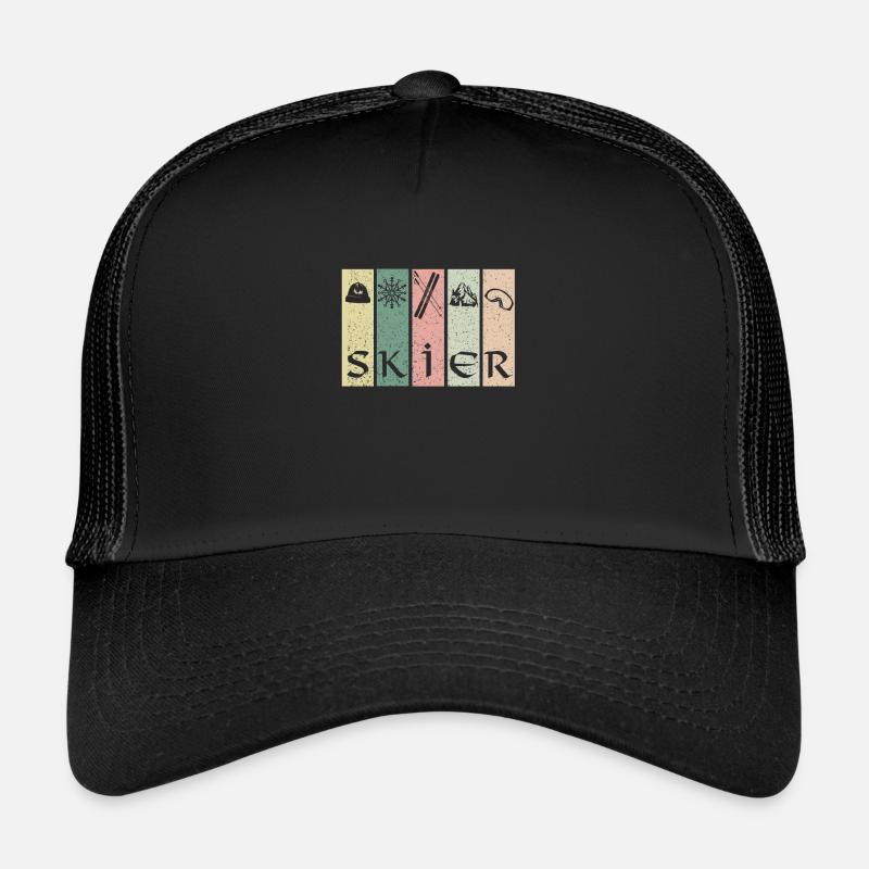 Powder Skiing Skier Apres Ski Gift Trucker Cap