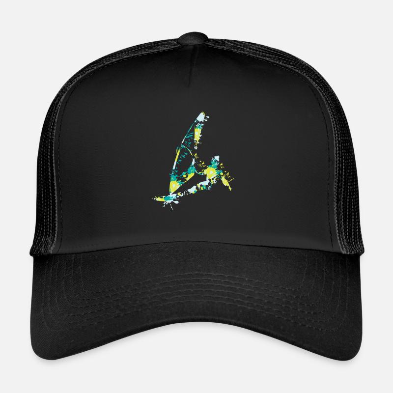 Wind Surfen Splash - Trucker Cap - Schwarz/Schwarz