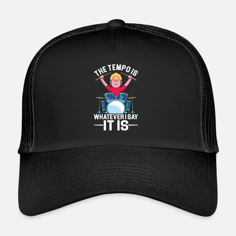 Batteur de batterie - Casquette trucker  - noir/noir