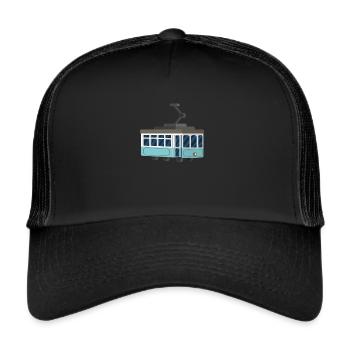 Straßenbahn - Trucker Cap - Schwarz/Schwarz - Vorne