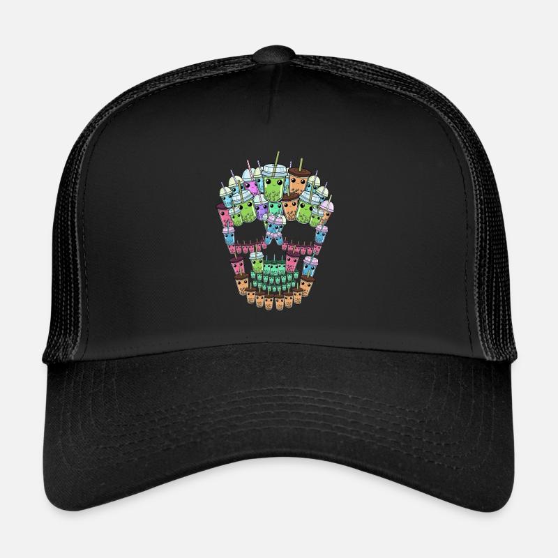 Bubble Tea Skull Gift Boba Tea Bubble Tea Casquette trucker 