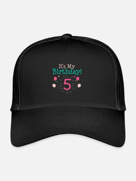 C'est mon 5ème cadeau d'anniversaire 5 ans Cadeaux cinquième B - Casquette trucker  - noir/noir - Devant