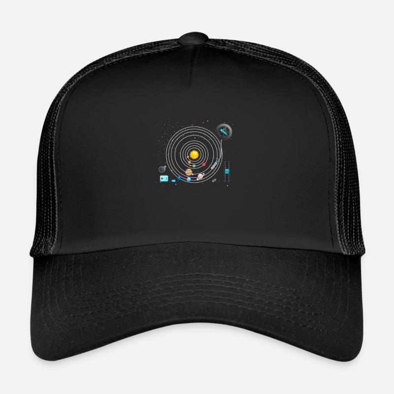 Astronomy Planets Vinyl Record Player DJ Casquette trucker 