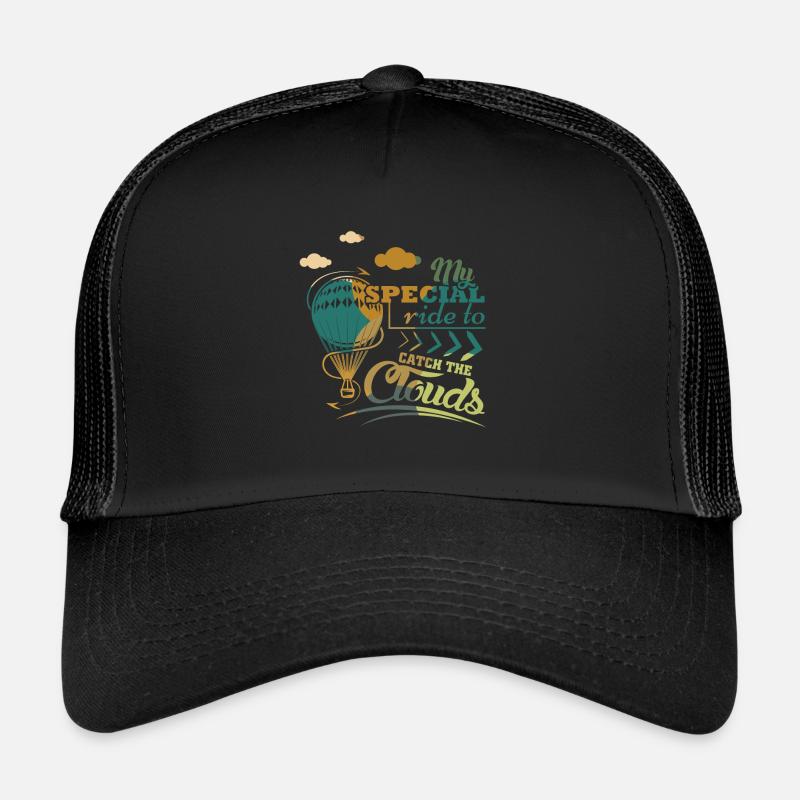 Heißluftballon Spruch - Trucker Cap - Schwarz/Schwarz