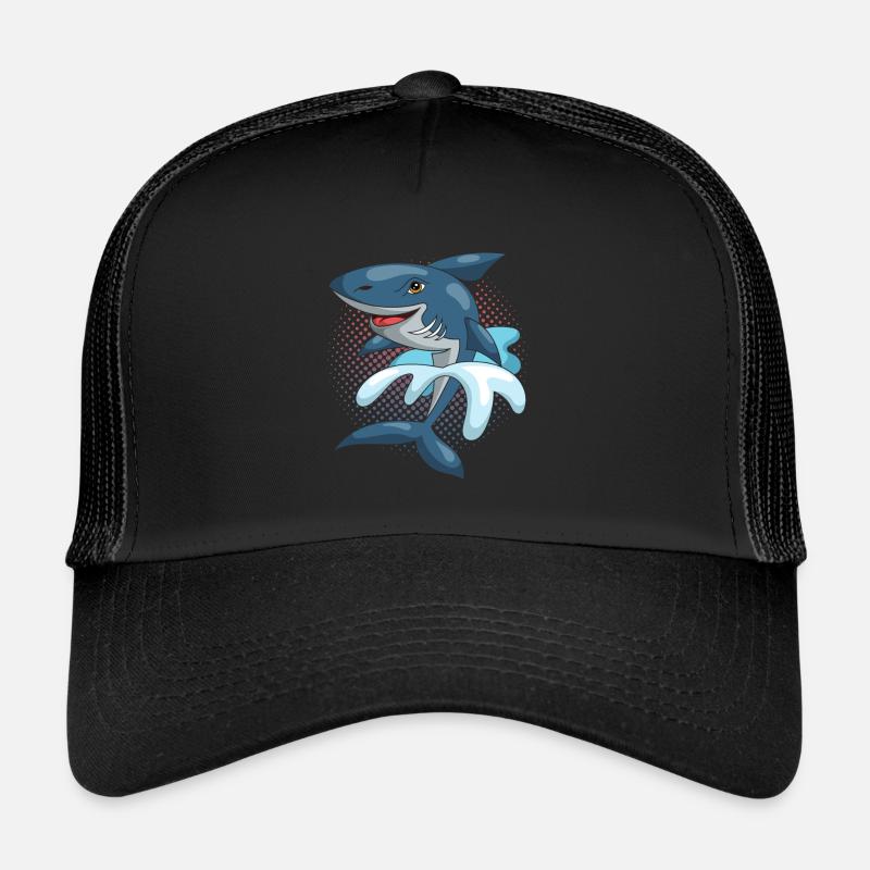 Requin - Casquette trucker - noir/noir