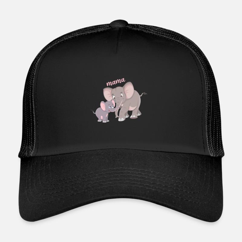 Éléphant mignon maman enfant bond Casquette trucker 