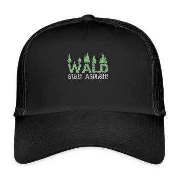 Forest instead of asphalt - Trucker Cap - black/black - Front