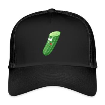 Lustige Gurke - Trucker Cap - Schwarz/Schwarz - Vorne