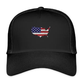 USA retro - Trucker Cap - black/black - Front
