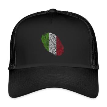 Italy fingerprint - Trucker Cap - black/black - Front