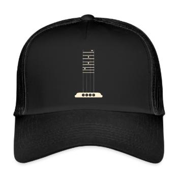 Bass Guitar Fret Musician Bass Guitar Lover Gift - Trucker Cap - Schwarz/Schwarz - Vorne