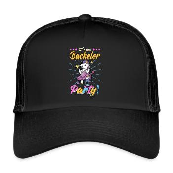 Bachelorette party groom bride bachelor - Trucker Cap - black/black - Front
