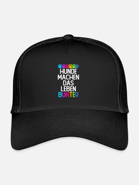 Hunde machen das Leben bunter - Trucker Cap - Schwarz/Schwarz - Vorne