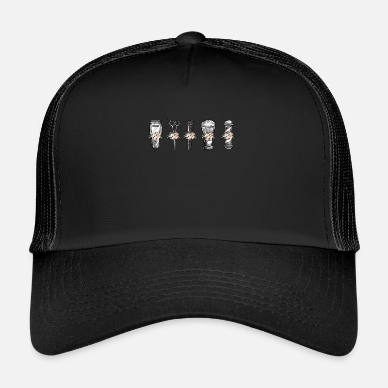 coiffeur coiffeur coiffeuse coiffeuse cadeau - Casquette trucker  - noir/noir