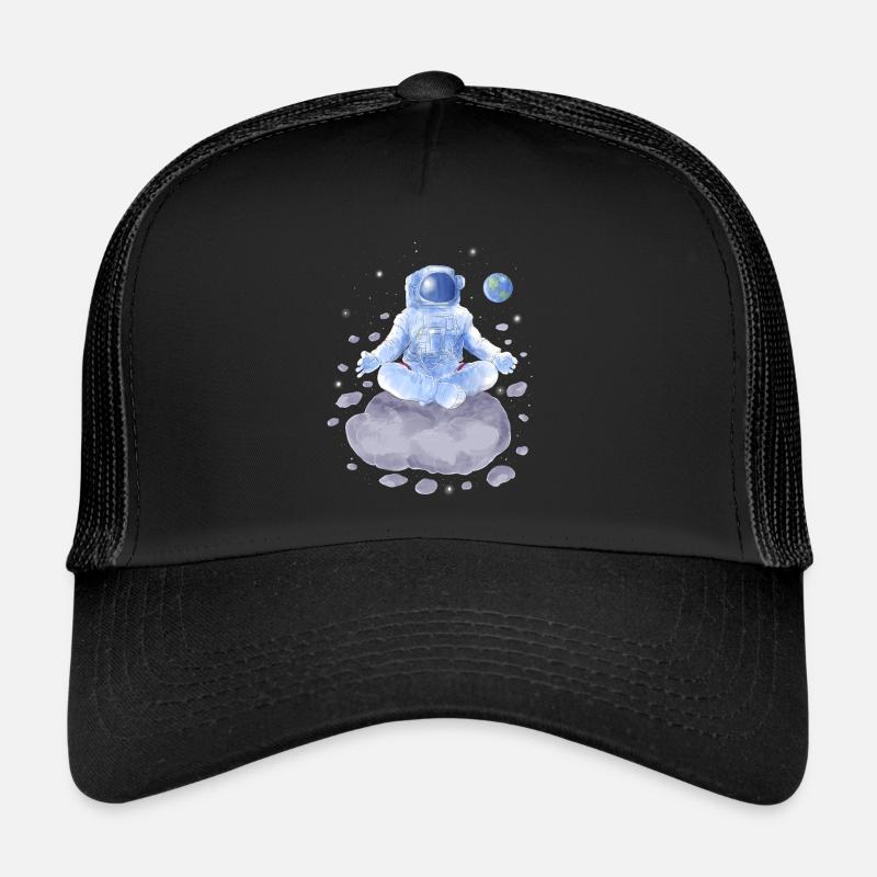 Yoga Astronaut - Trucker Cap - Schwarz/Schwarz