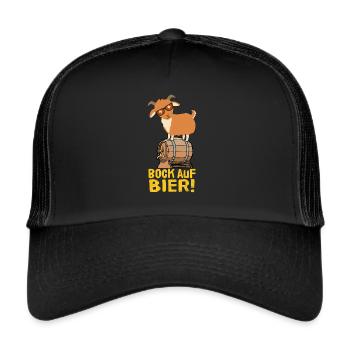 Bock auf Bier - Trucker Cap - Schwarz/Schwarz - Vorne