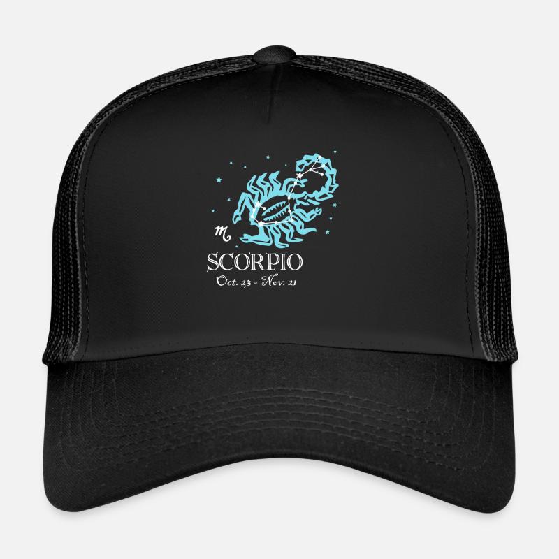 Scorpion de la Constellation scorpion - Casquette trucker  - noir/noir