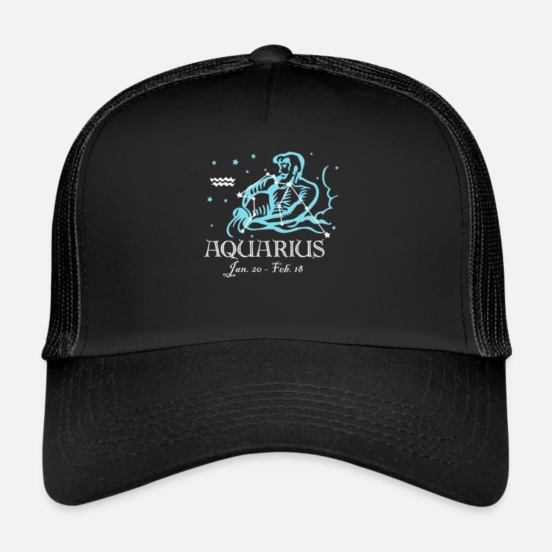 Wassermann der Wasserträger Konstellation - Trucker Cap - Schwarz/Schwarz