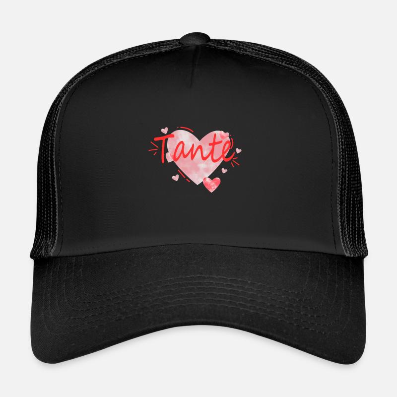 Tante Herz - Trucker Cap - Schwarz/Schwarz