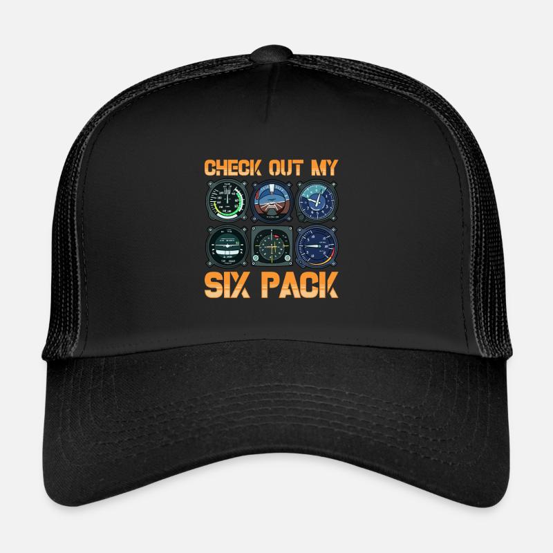 Funny Check Out My Six Pack Airplane Pilot Pun Casquette trucker 