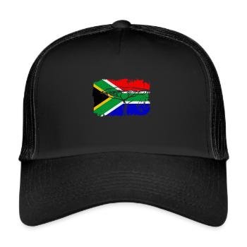Südafrika Flagge - Trucker Cap - Schwarz/Schwarz - Vorne