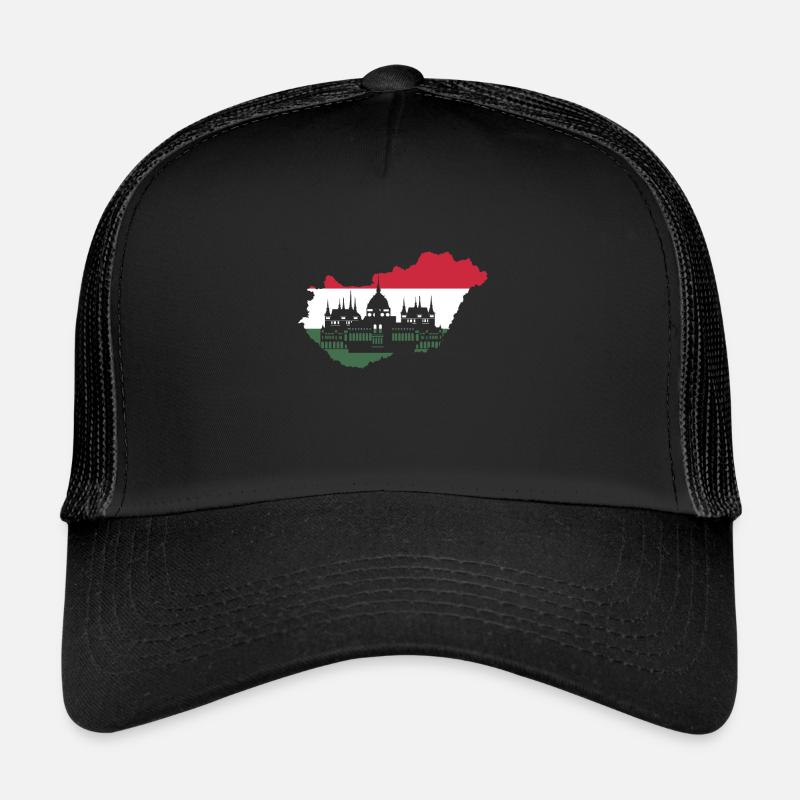 Ungarn Budapest - Trucker Cap - Schwarz/Schwarz