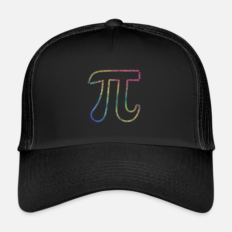 Irrationale Zahl Pi 3,14 Mathe Bunt - Trucker Cap - Schwarz/Schwarz