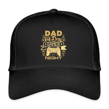 Gamer Dad - Trucker Cap - Schwarz/Schwarz - Vorne