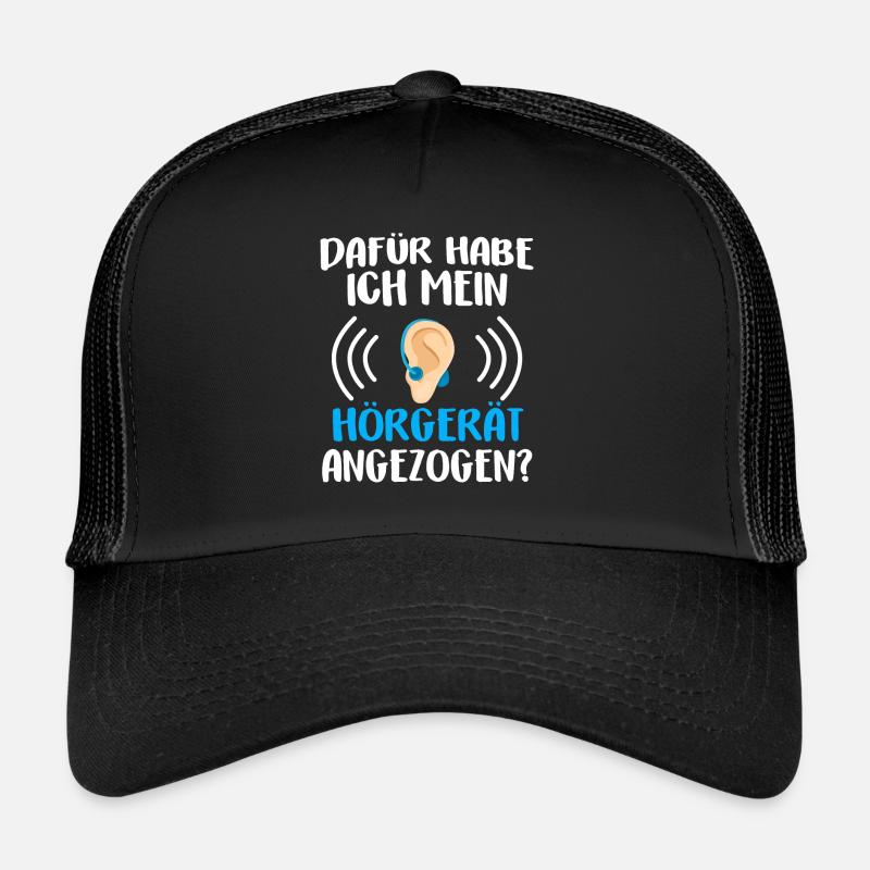 Gehörlos Taubstumm Zeichensprache Gebärdensprache - Trucker Cap - Schwarz/Schwarz