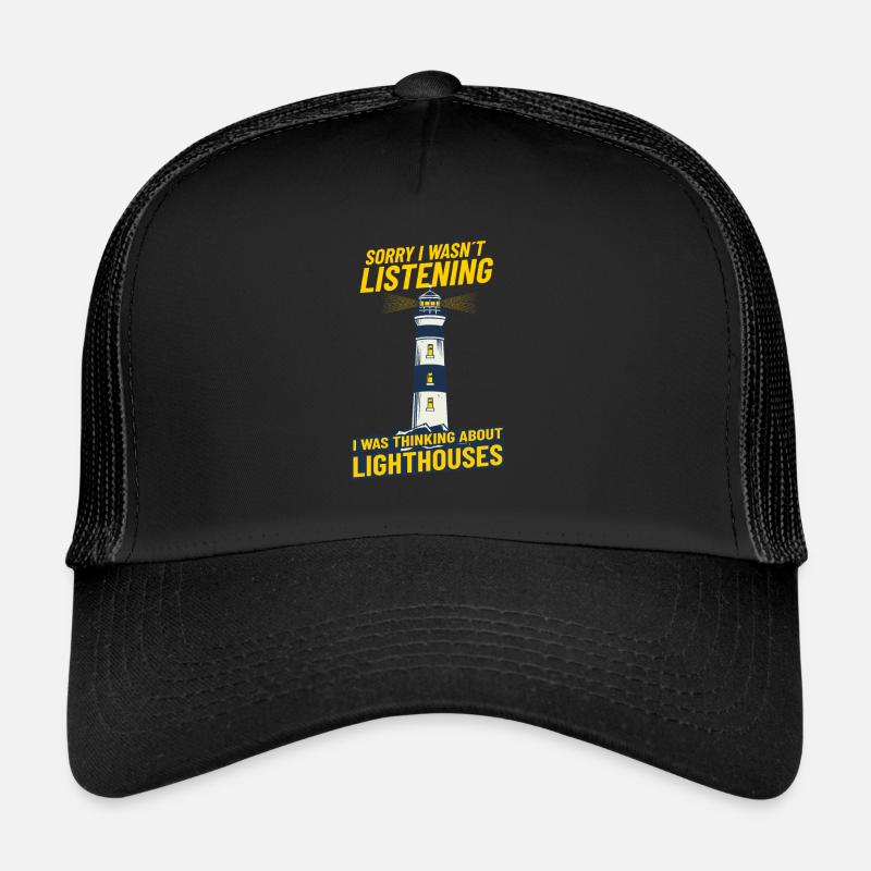 Lighthouse Seaside thinking about lighthouses - Trucker Cap - Schwarz/Schwarz