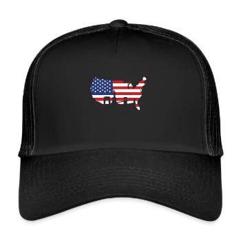Usa Flag - Trucker Cap - black/black - Front