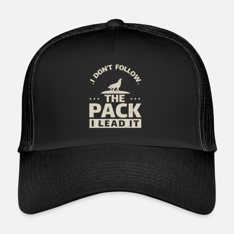 Je dirige la meute wolf wolves alpha Casquette trucker 