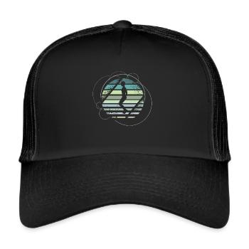 Seilspringen Retro - Trucker Cap - Schwarz/Schwarz - Vorne