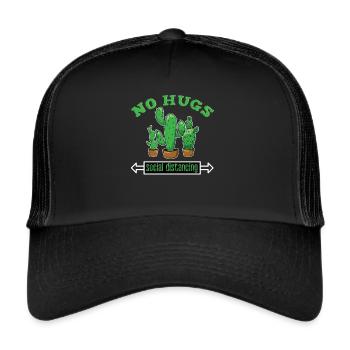 No hugs social distancing covid19 Geschenk Vaccination - Casquette trucker  - noir/noir - Devant