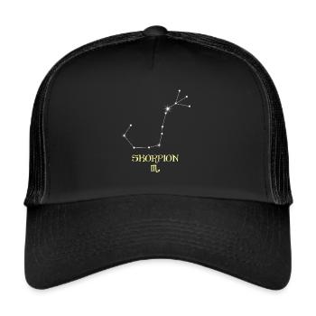 Skorpion Sternzeichen - Trucker Cap - Schwarz/Schwarz - Vorne
