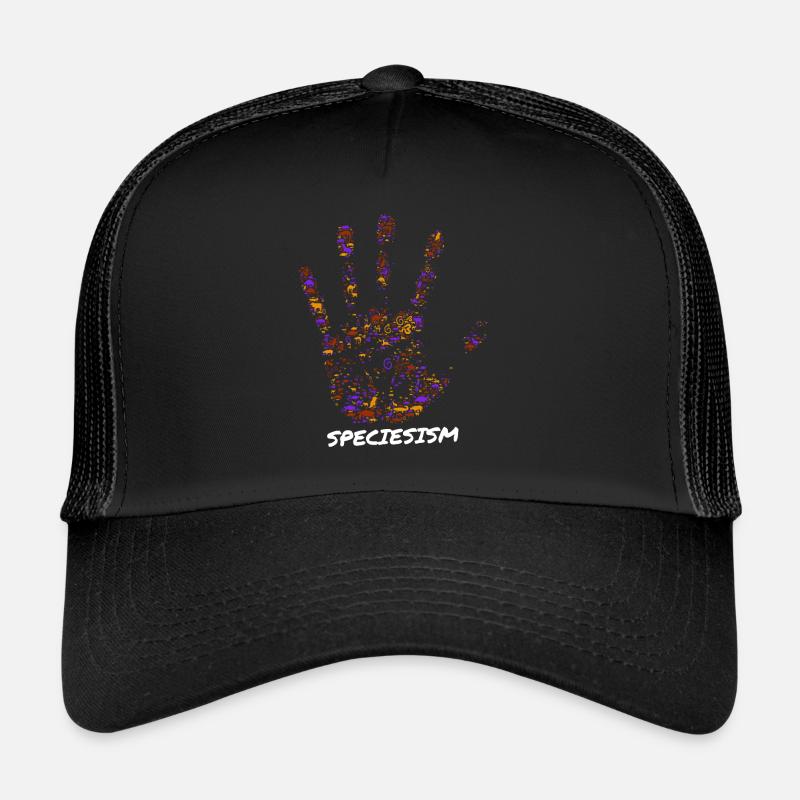 Stop au spécisme Empreinte de main animale Casquette trucker 