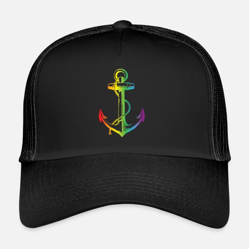 Rainbow Regenbogen Pride Homosexual Kleidung Mann - Trucker Cap - Schwarz/Schwarz