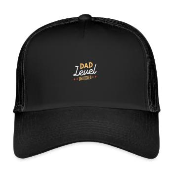 Dad Level Unlocked Father - Casquette trucker  - noir/noir - Devant