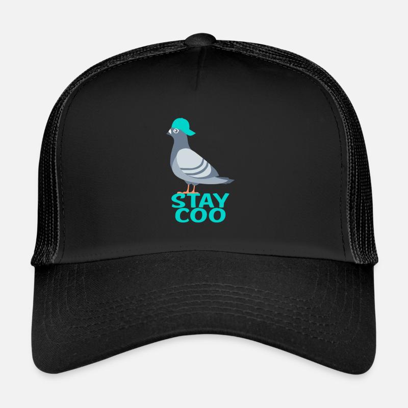 Stay Coo Pigeon Pigeon Gift - Trucker Cap - black/black