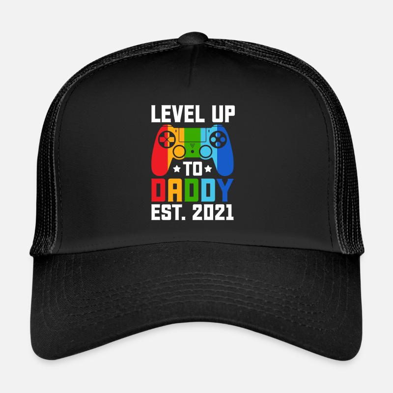 level up to daddy est. 2021 Père Casquette trucker 