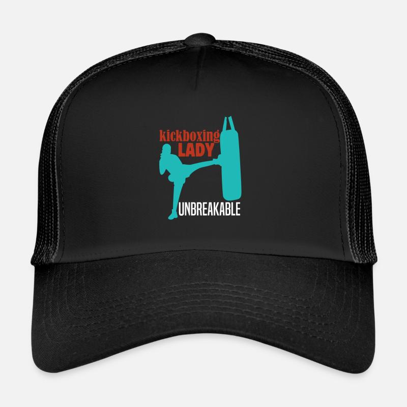 Kickboxen Lady Muay Thai Combat Workout Kampfsport - Trucker Cap - Schwarz/Schwarz