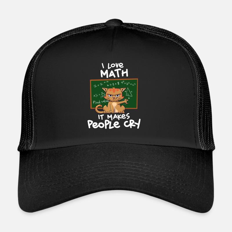 Cat Lover I Math Teacher I Love Math It Makes Casquette trucker 