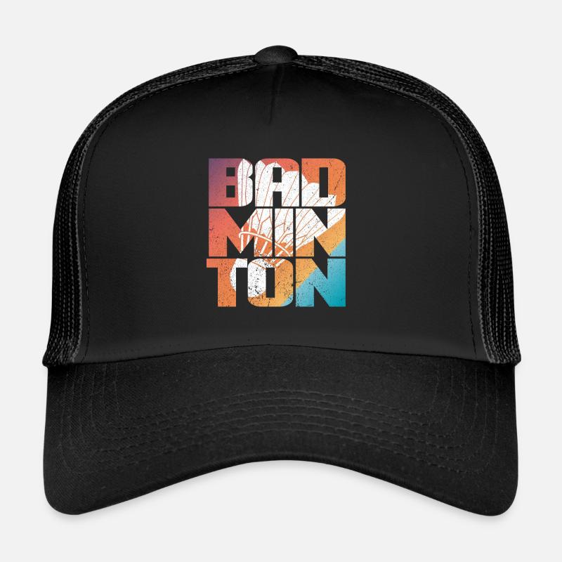 Badminton design coloré avec balle à plumes Casquette trucker 