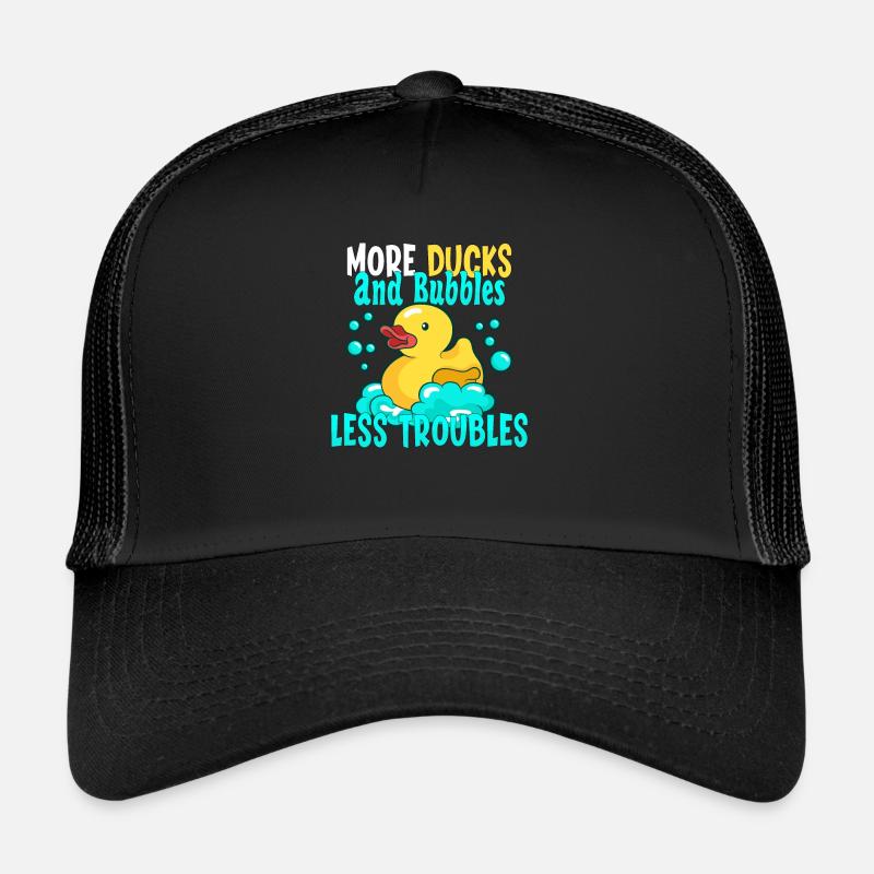 Rubber Duck Ducks Bubbles Duck lover Cute Duck - Trucker Cap - Schwarz/Schwarz