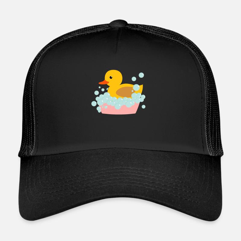 Bathing Duck Gift Yellow Rubber Duck - Trucker Cap - black/black
