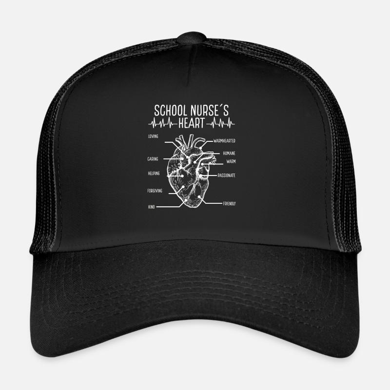Infirmière scolaire certifiée Décoration d’infirmière d’école Casquette trucker 