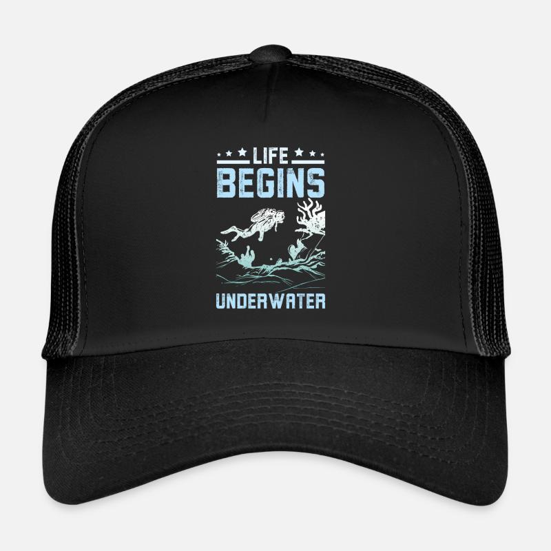 Life Begins underwater Trucker Cap