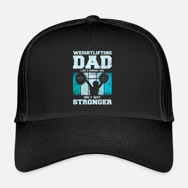 Weightlifting Father Gym Dad - Trucker Cap - Schwarz/Schwarz